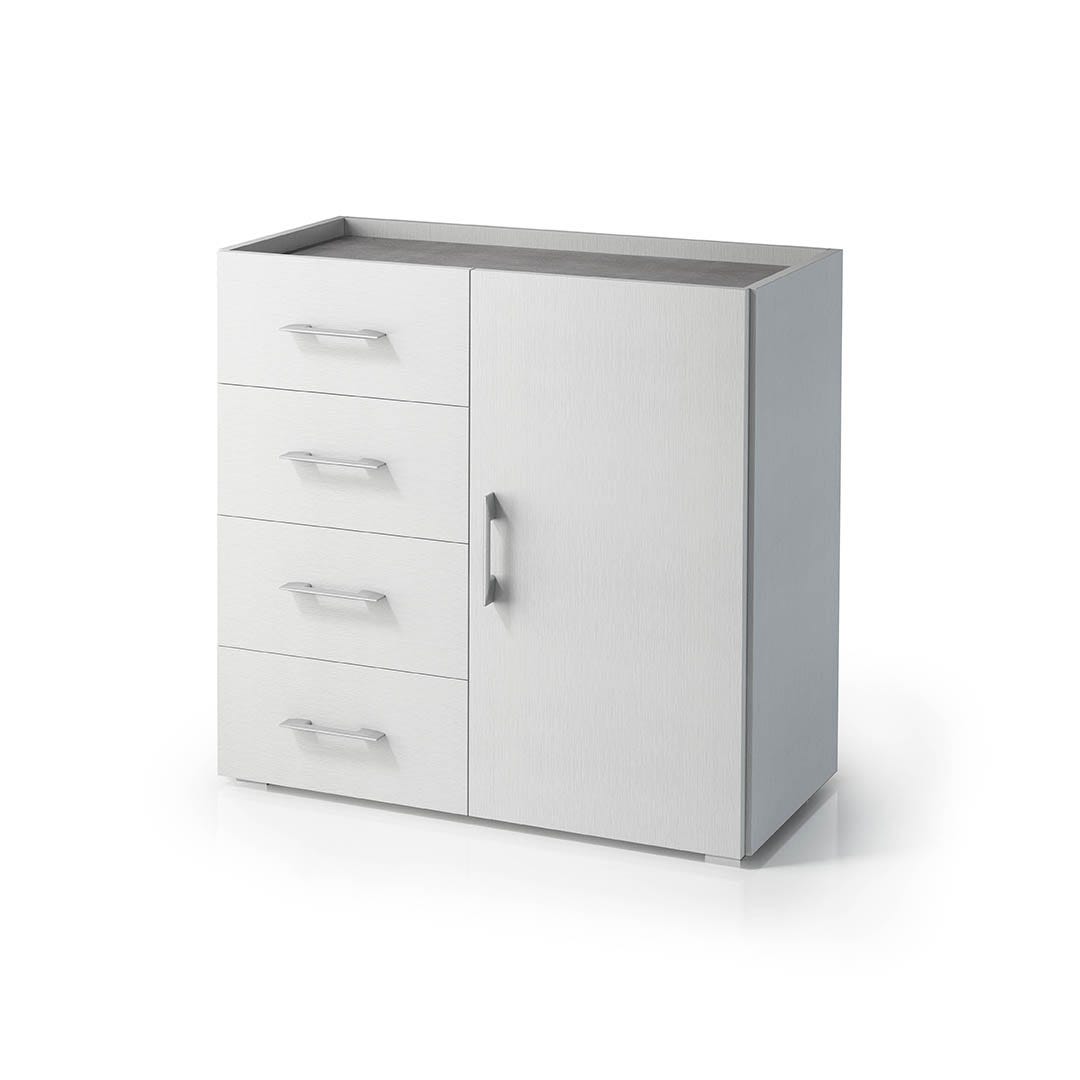 Armario Con Estanterías Blancas - 6 Cajas Con Puerta Para Almacenar Ropa, Zapatos O Juguetes