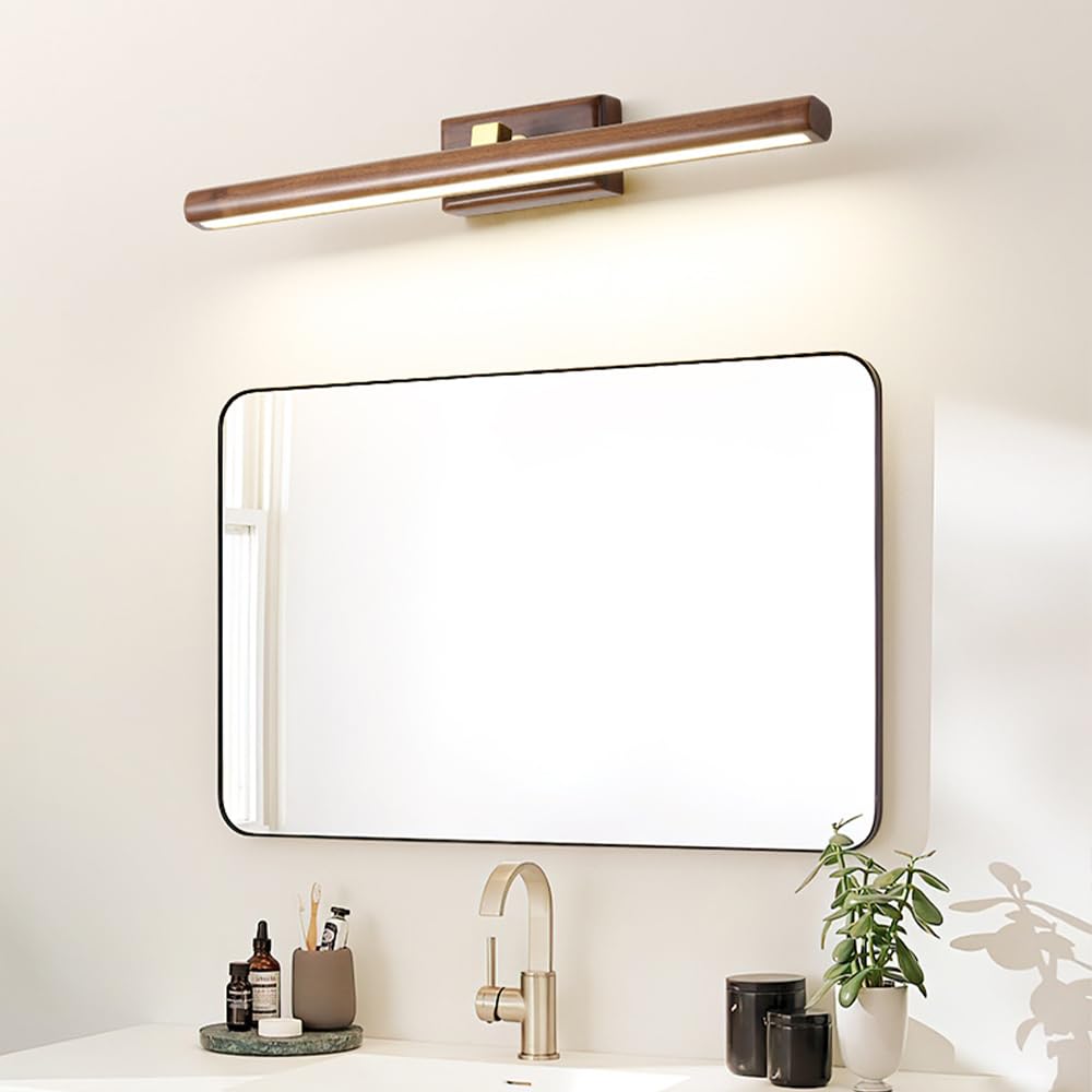 Bextcok aplique de baño de estilo nórdico, lámpara de lectura para oficina, lámpara de tocador (40 cm, luz regulable en tres colores)