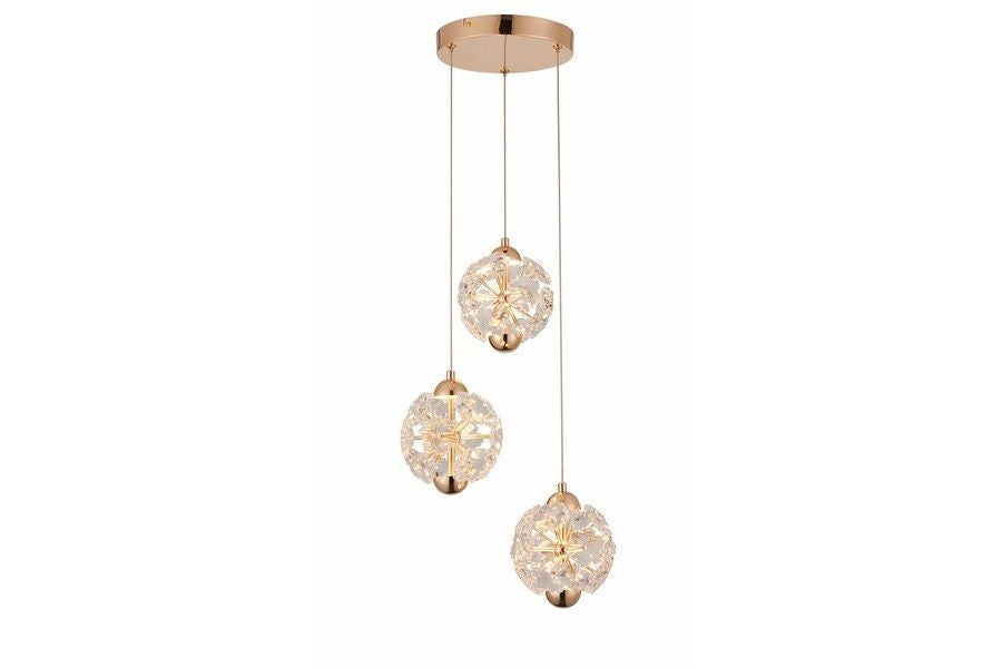 Lampa wisząca Meduza LED 5W Ciepła biel 1200lm złota wym: 120 x 31 x 31 cm Reality