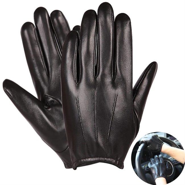 Harssidanzar Gants De Conduite Homme En Cuir Véritable – Peau De Mouton Douce – GM026D – Confort Et Élégance