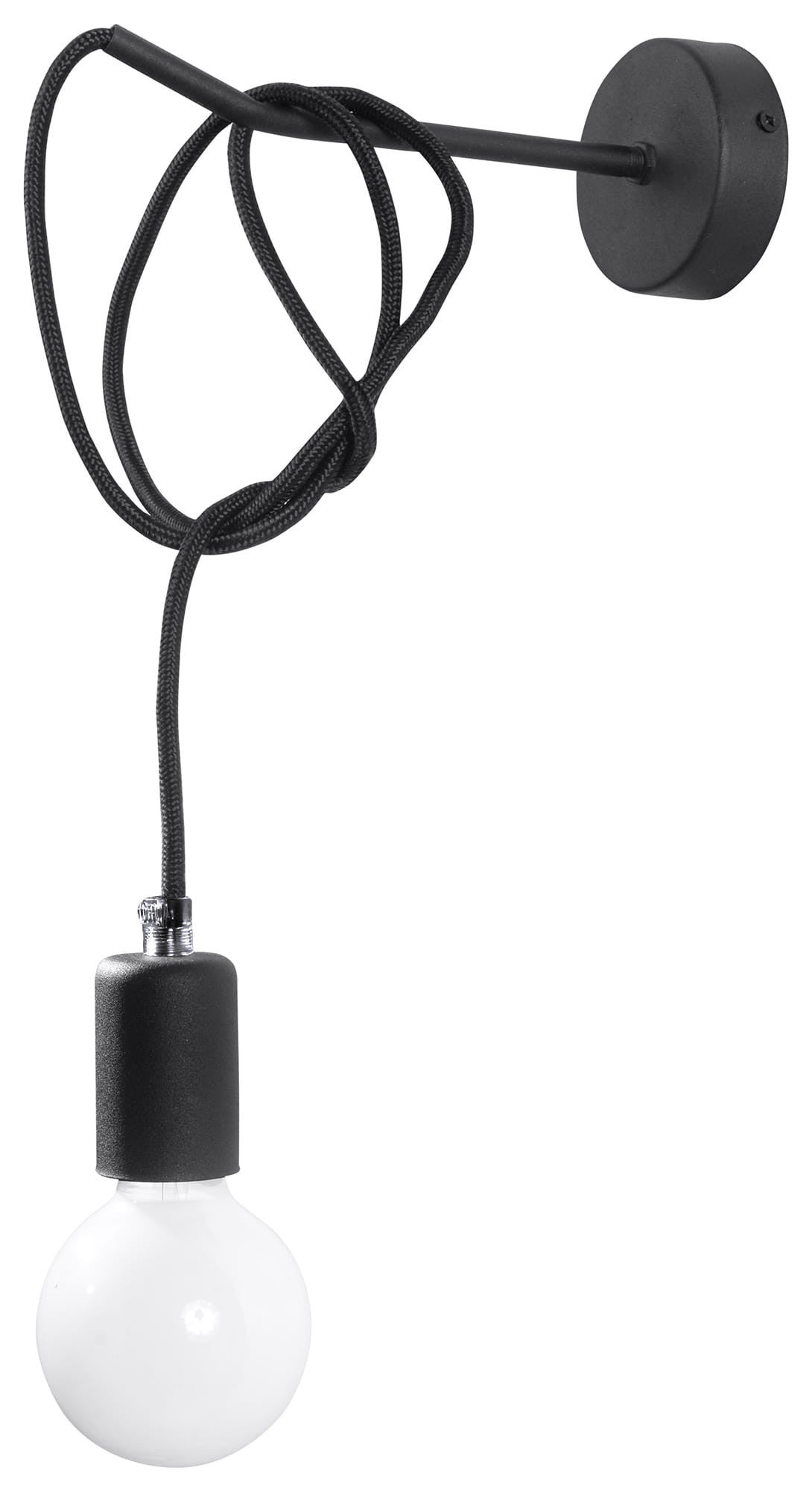 Kinkiet ścienny Edison czarny 1xE27x60W wym: 100 x 23 x 23 cm metal IP20 Sollux Lighting