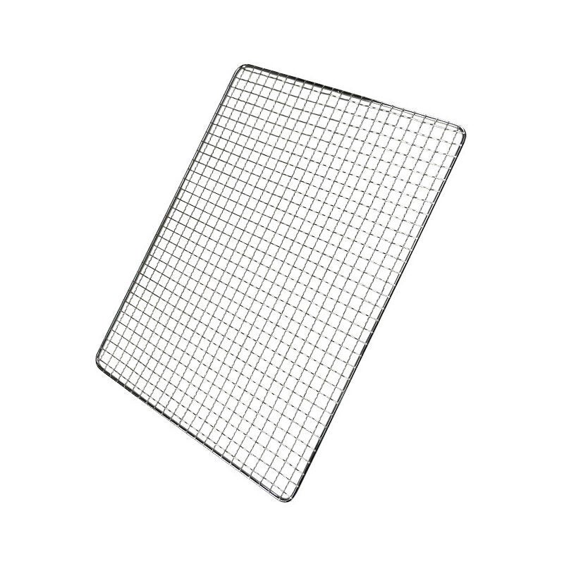 Grill do grillowania ze stali nierdzewnej, idealny na kemping, grilla, piknik, 40X25cm, srebrny