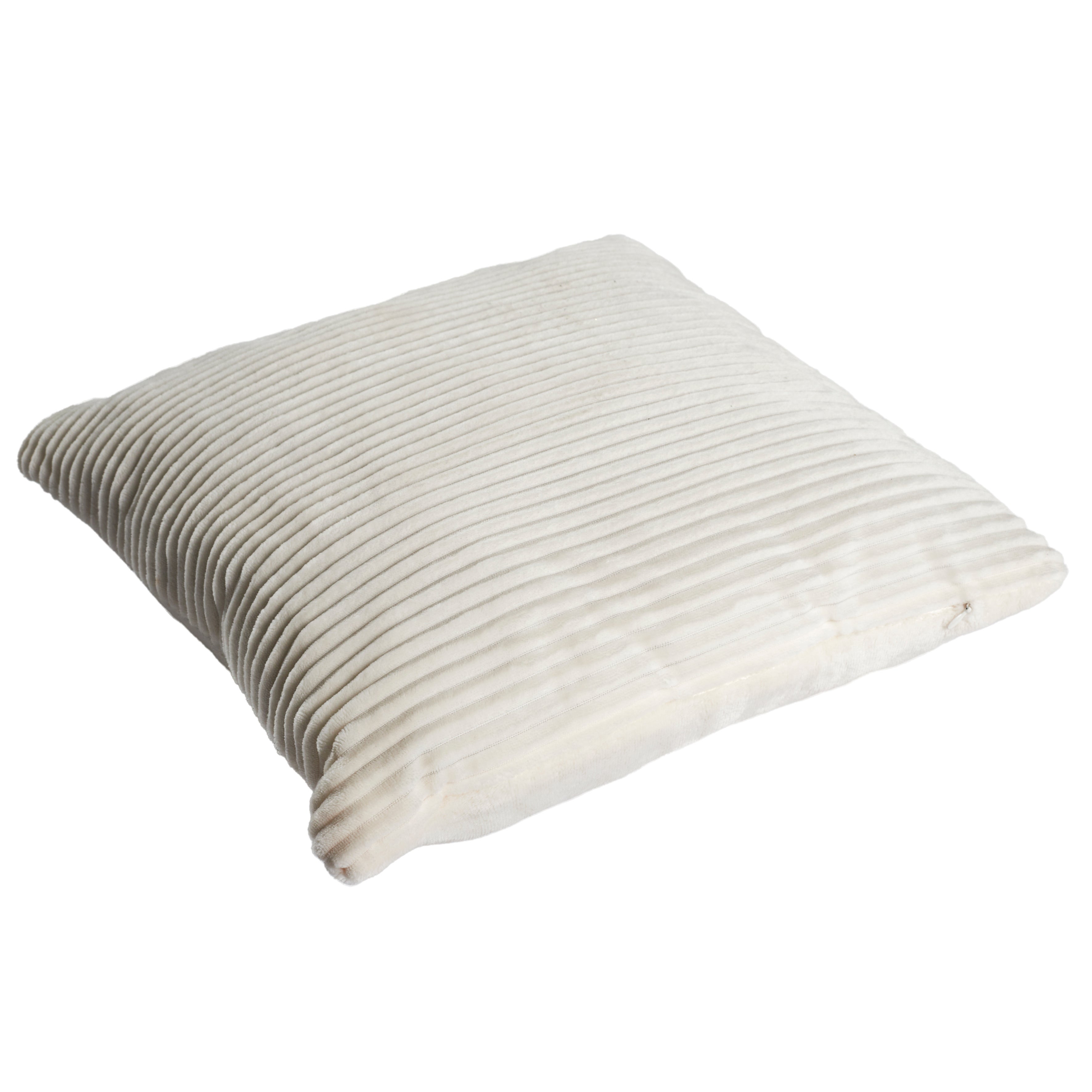 Coussin - HOME DECO FACTORY - Grosse Côtes Flanelle - Confort - Blanc, Gris, Rouge - 3