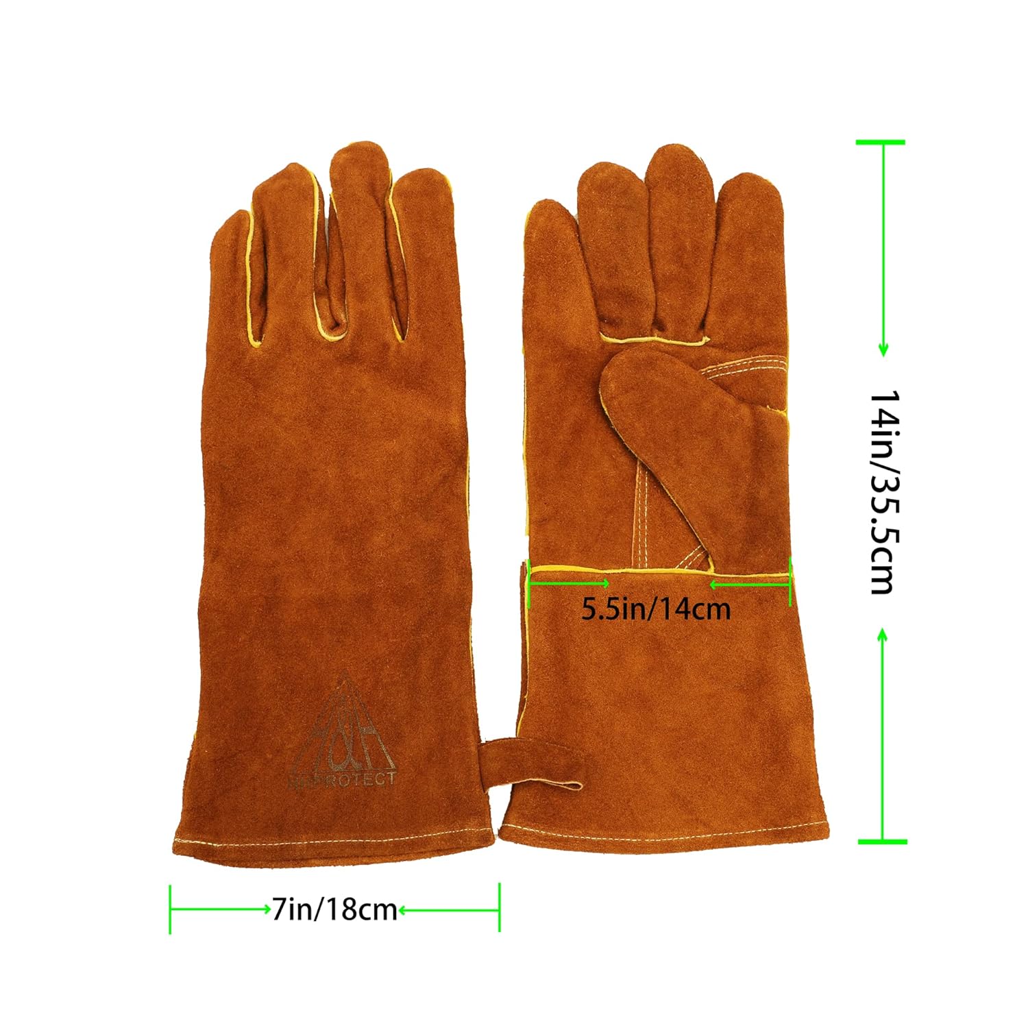 Gants de soudage résistants à la chaleur et au feu en cuir pour cheminée, barbecue, soudure, grill, four, poêle - 5