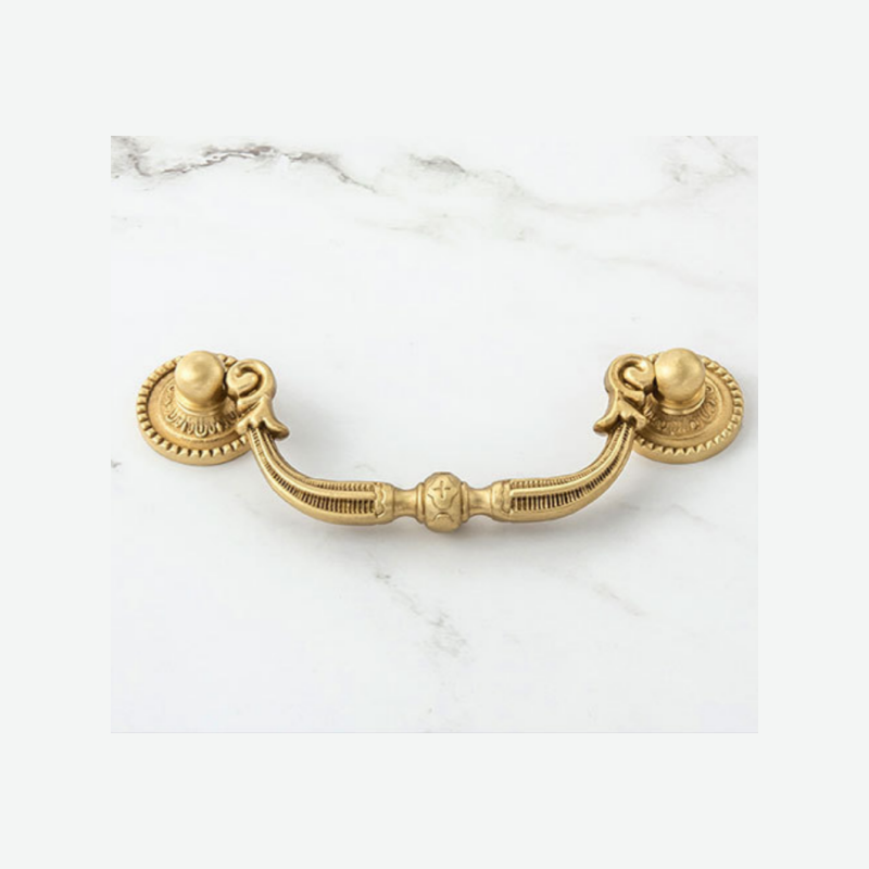 Un Ensemble De 2 Poignées De Porte En Cuivre Pur Pour Meubles - Couleur Cuivre Naturel, 96*125mm - 3