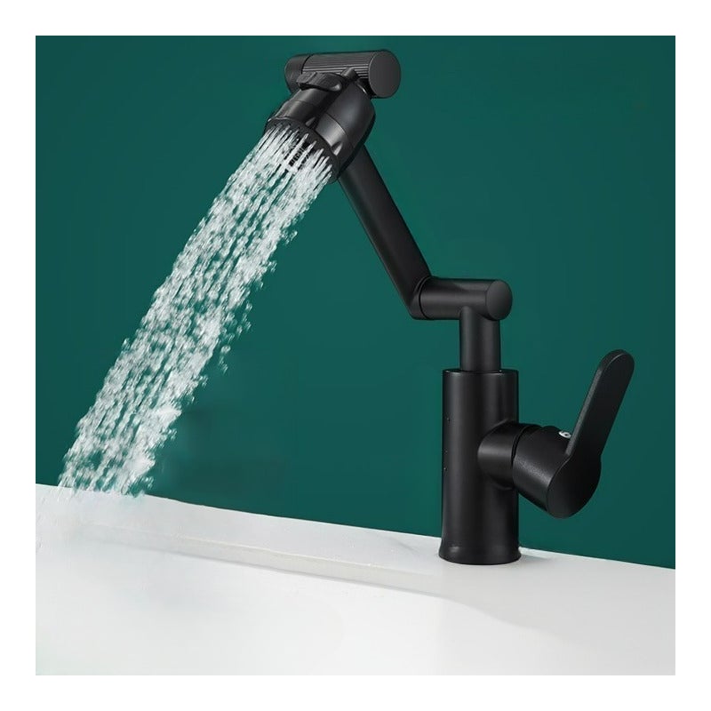 Bateria umywalkowa, bateria do ciepłej i zimnej wody, bateria łazienkowa i umywalkowa, stal nierdzewna, czarna, przewód zasilający 80 cm