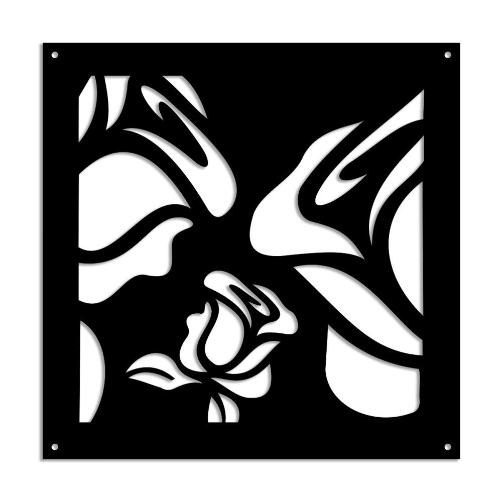 ADENIUM - Panel perforowany z PVC - Osłona przeciwsłoneczna - Rozmiar 73x73 cm - Grubość 1 cm - Kolor CZARNY
