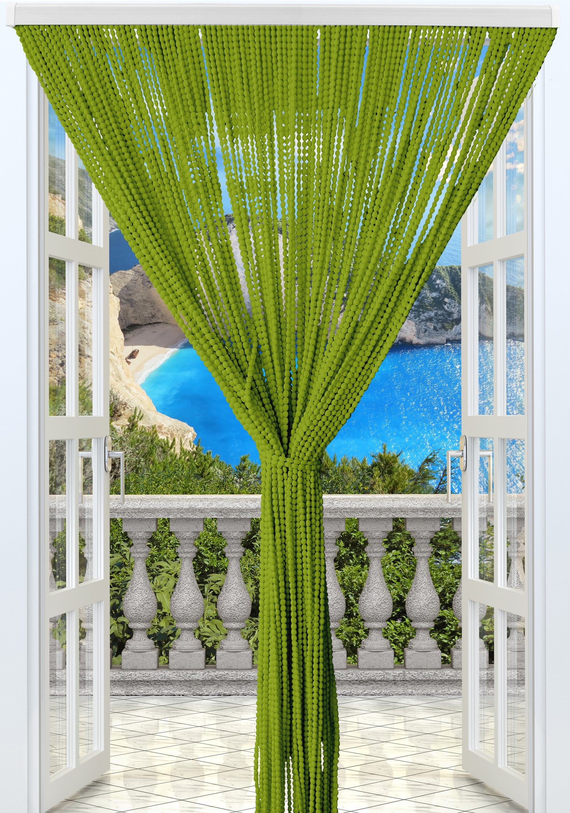 Tenda Antimosche Per Porte E Finestre - A Fili Di Perline, PVC, 100x220 Cm - Foto 2