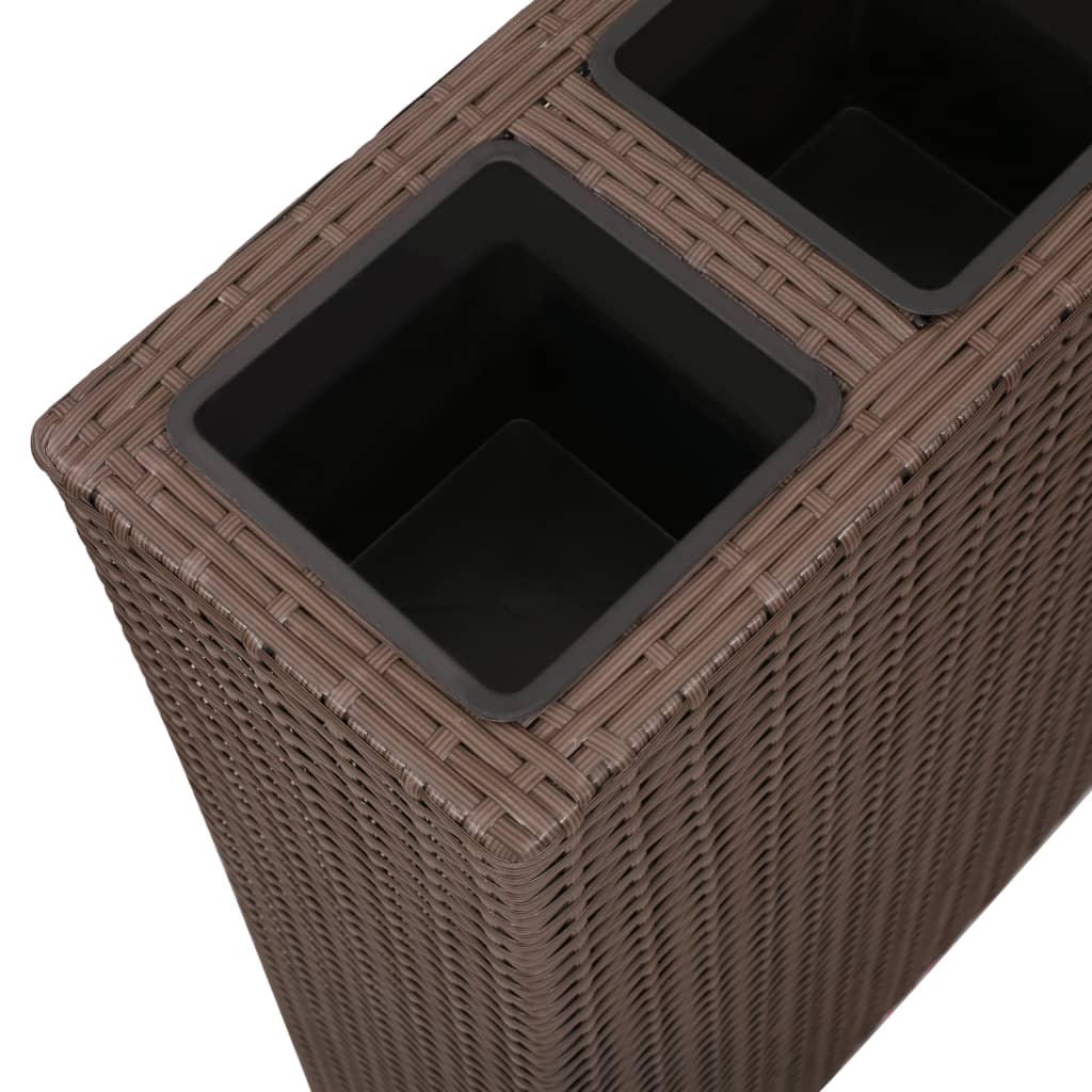 Jardinière，Pot de Fleurs avec 4 pots Résine tressée Marron344355 - 5