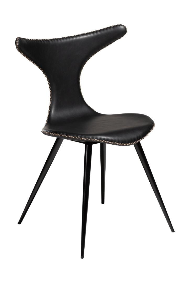 Dolphin Dan-Form krzesło stołowe PU skóra sztuczna czarny.