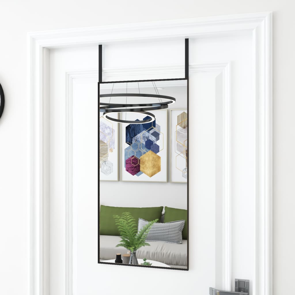 Maison Exclusive - Miroir de porte Noir 40x80 cm Verre et aluminium - 7