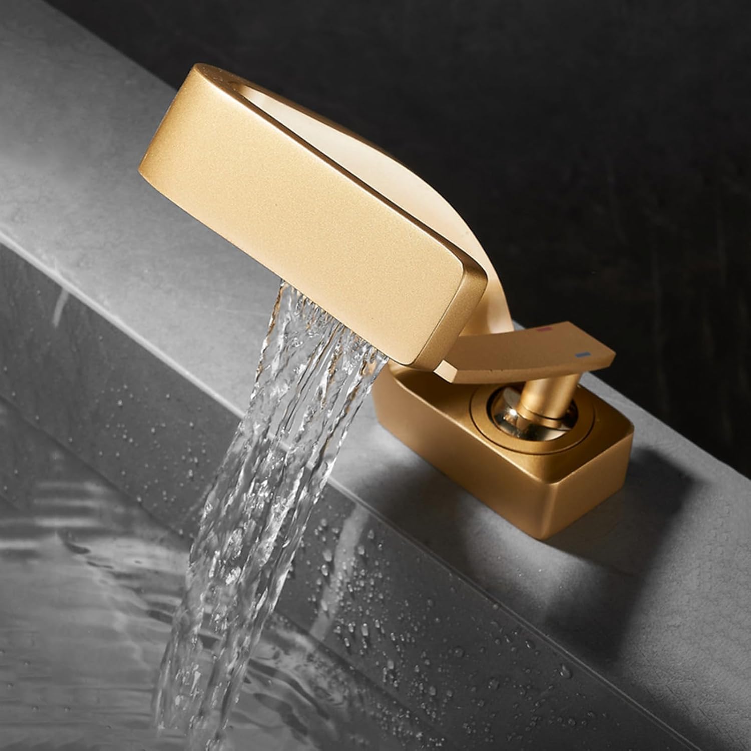 Robinets de lavabo robinets Cascade monotrou pour lavabo de Salle de Bain G1/2 robinets d'évier à Levier Unique pour Salle de Bain - 5
