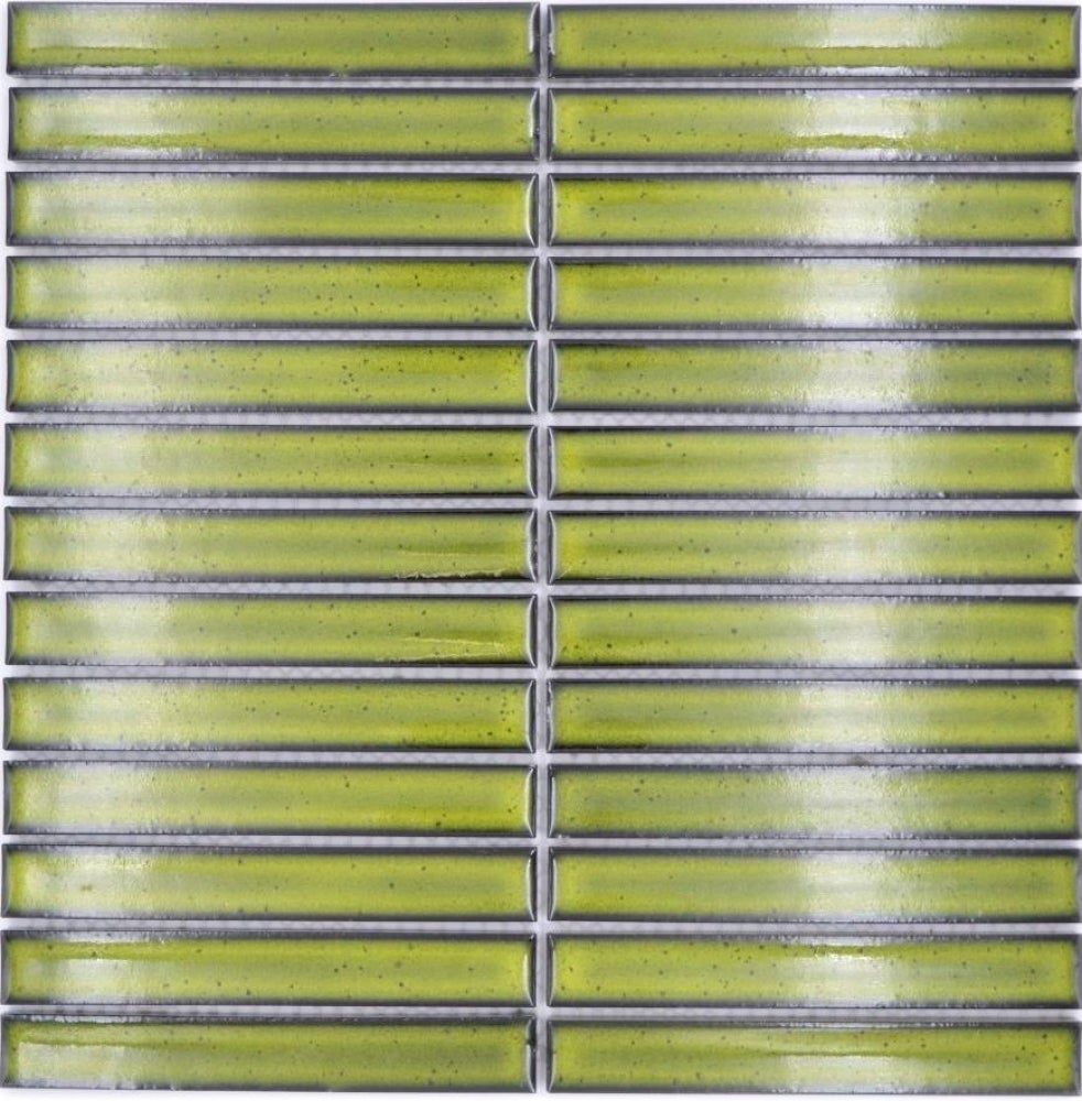 Mosaico de láminas de cerámica verde claro brillante - 10 láminas de mosaico