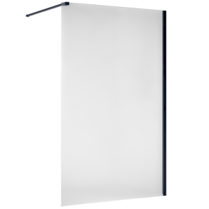 Paroi de douche 120x200 cm verre anticalcaire 6mm avec barre de fixation en aluminium, ESSEBAGNO, Noir