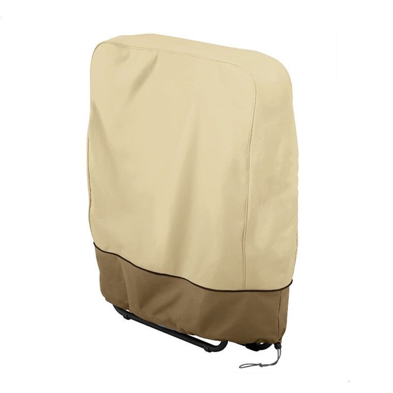 Pokrowiec Ochronny na Krzesło Ogrodowe - Składany, Plandeka Oxford na Wiszący Fotel Relaksacyjny Składany, Wiatroodporny, Beżowy i Brązowy, 1 Sztuka