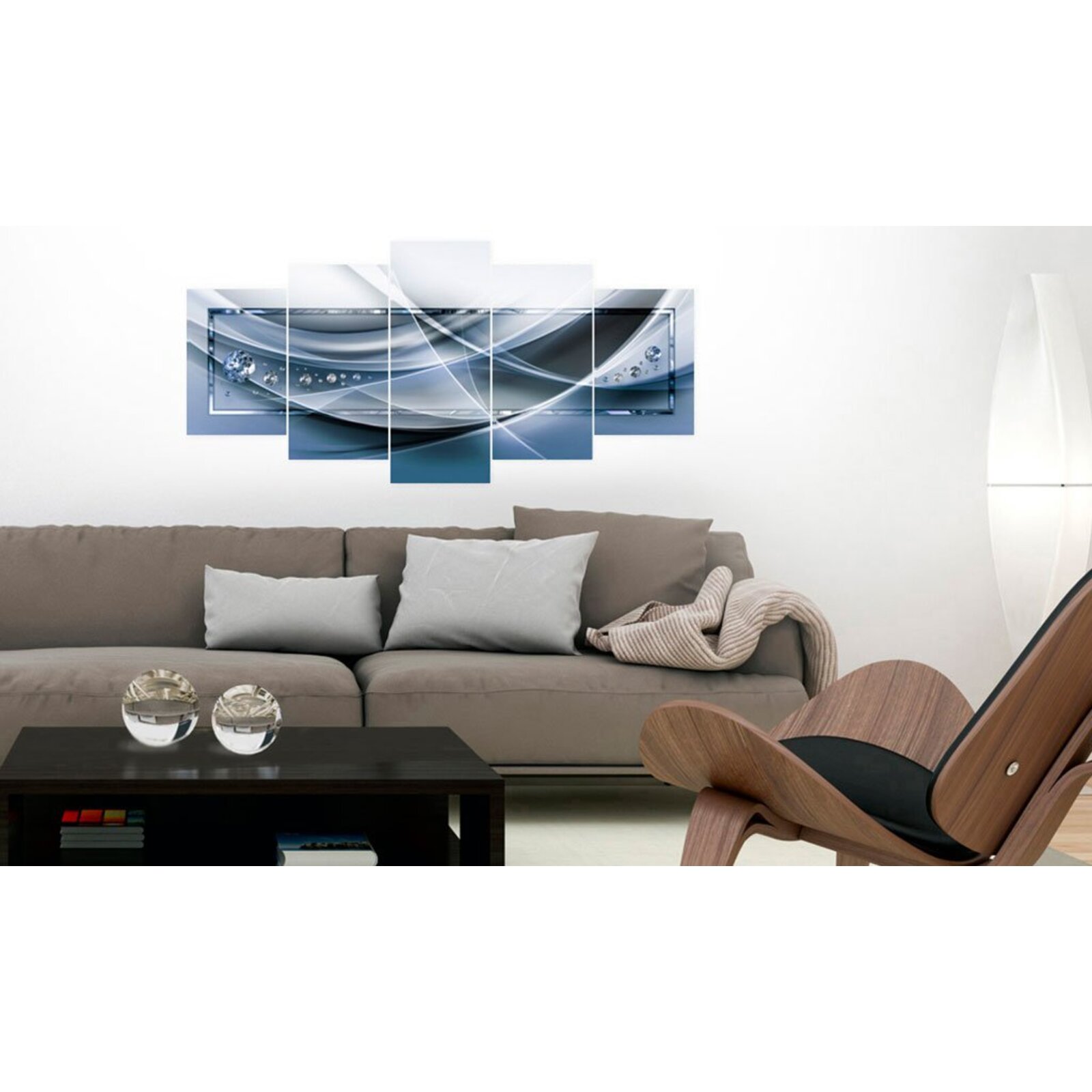 Tableau rayons bleus - 200 x 100 cm - 2