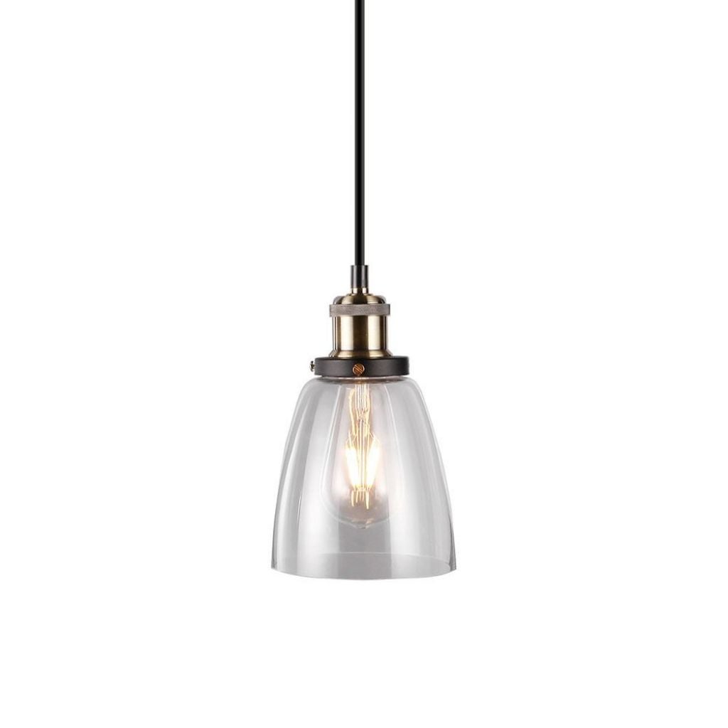 Żyrandol LED w stylu vintage ze szkła i metalu z uchwytem na żarówkę E27 (maks. 60 W) w kolorze przezroczystym
