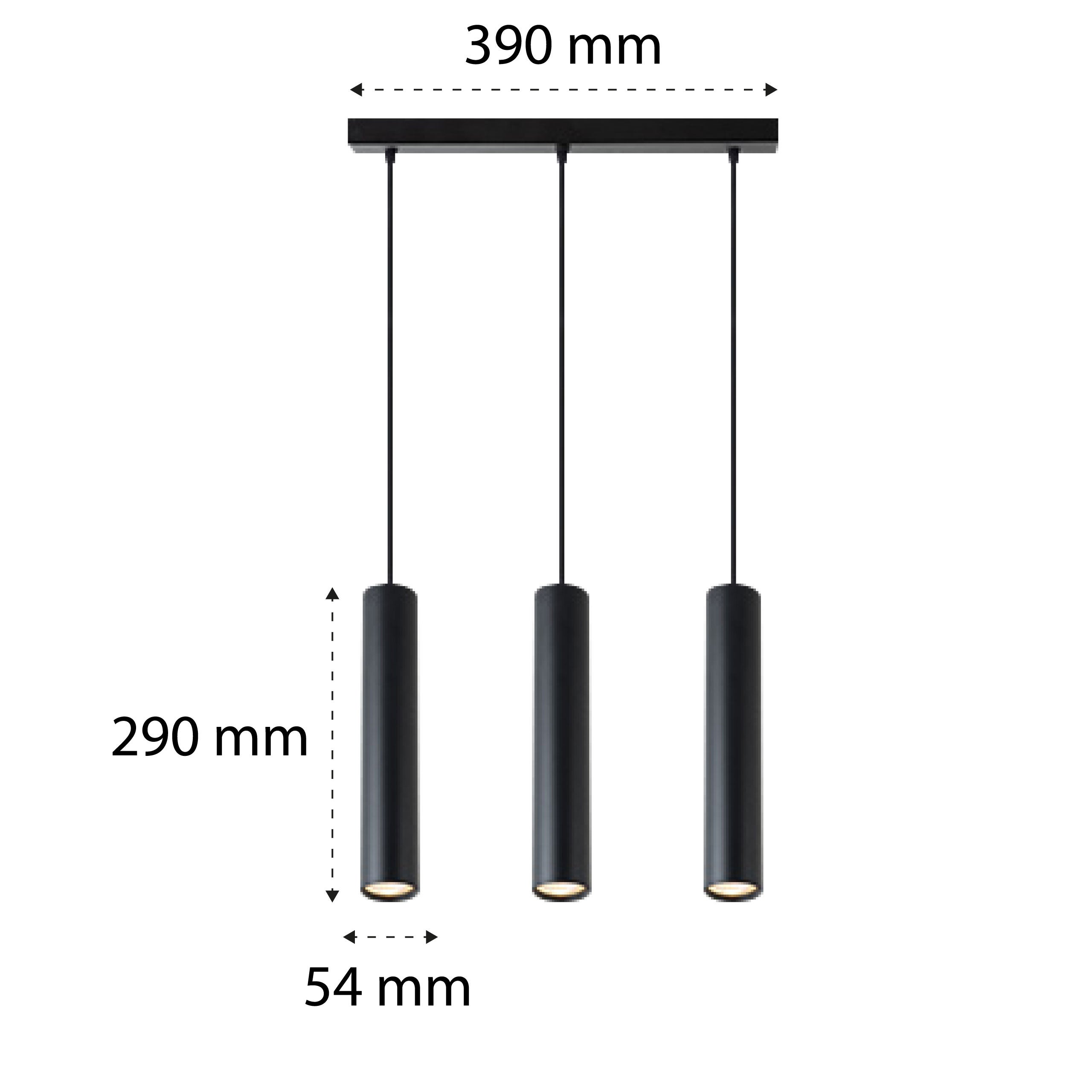 Lampa wisząca Keon LED GU10 3-punktowa 96 cm IP20 sufitowa slim czarna MasterLED - 2