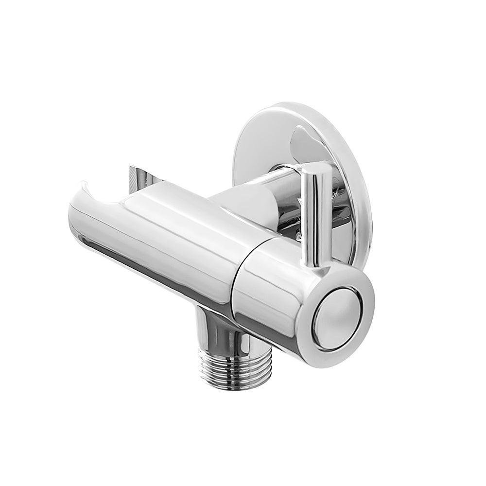 Set doccetta bidet cromata in abs con pulsante on/off e supporto con rubinetto - 6