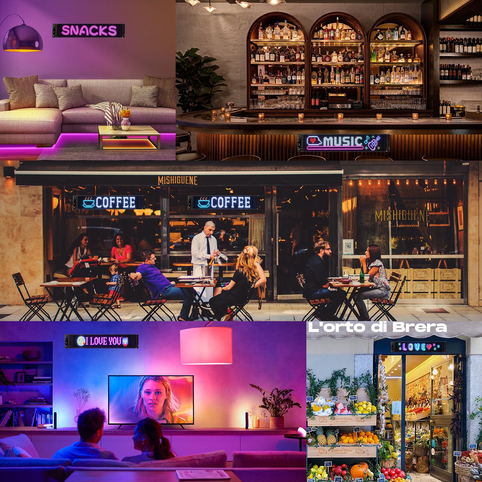 LOVHAUS Écran LED Souple Adhésif 16x96 Pixels—1280 LED RGB,contrôle APP & télécommande,10x35cm Panneau lumineux flexible pour vitrines et restaurants - 2