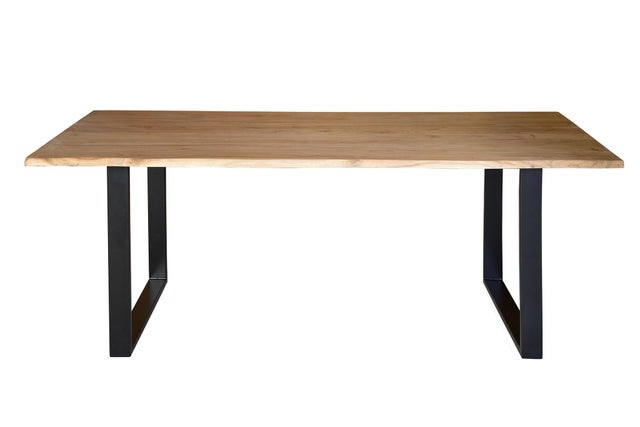 Stoły jadalne z drewna akacjowego 140 cm w nowoczesnym stylu rustykalnym - 76x140x80 GYC
