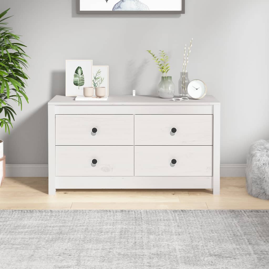 Armoire Latérale En Pin Massif 100x40x54 Cm – Teinte Miel, Meuble De Rangement Bois Neuf