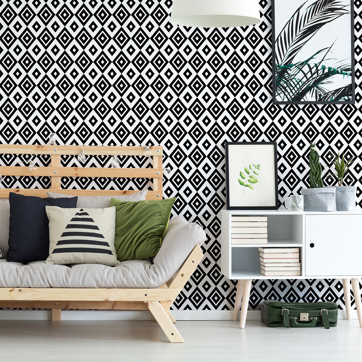 Vinilo papel pintado escandinavo enrik - adhesivo de pared - revestimiento sticker mural decorativo - 50x50cm