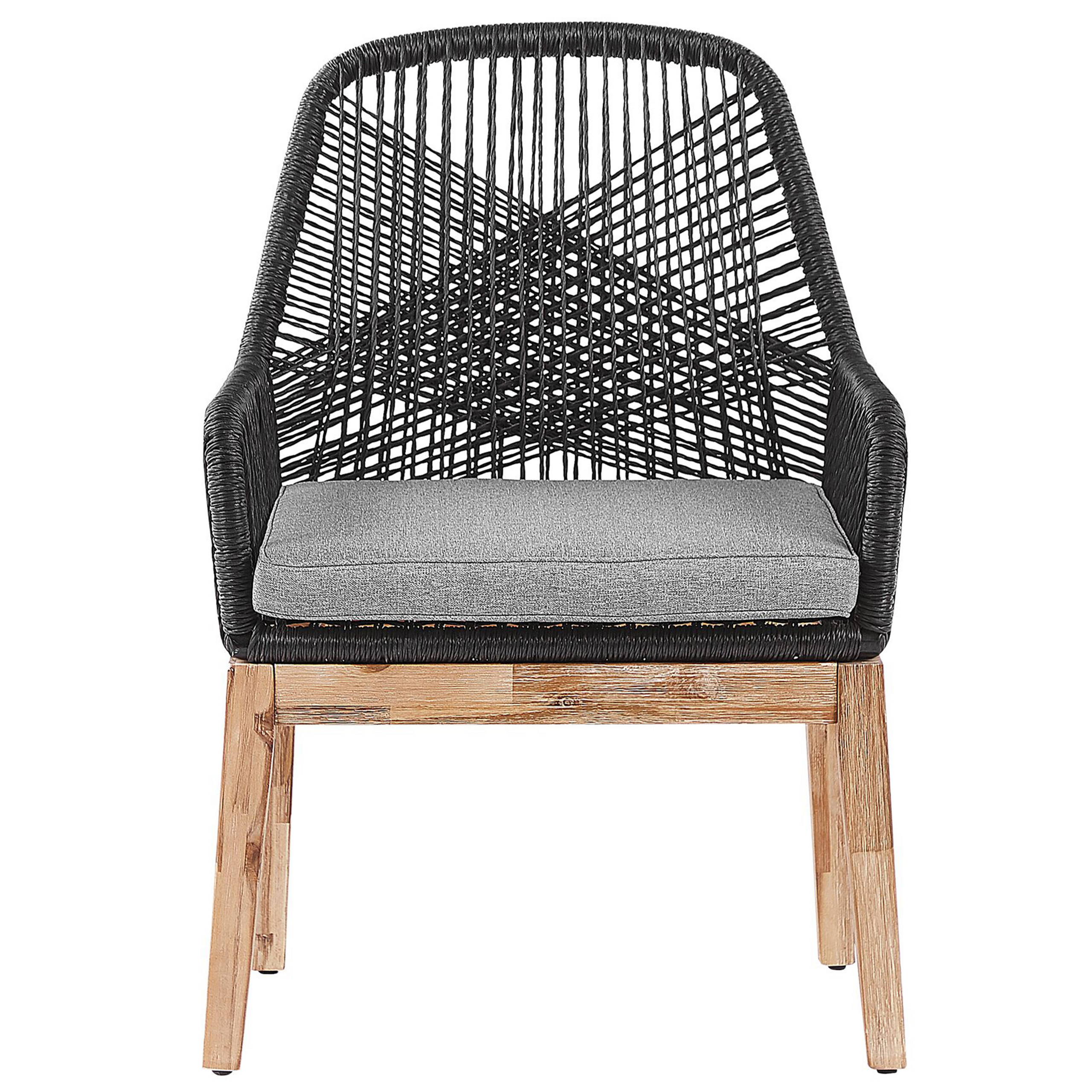 Beliani Conjunto de comedor exterior 6 plazas OLBIA con cojines Cemento Negro - 6