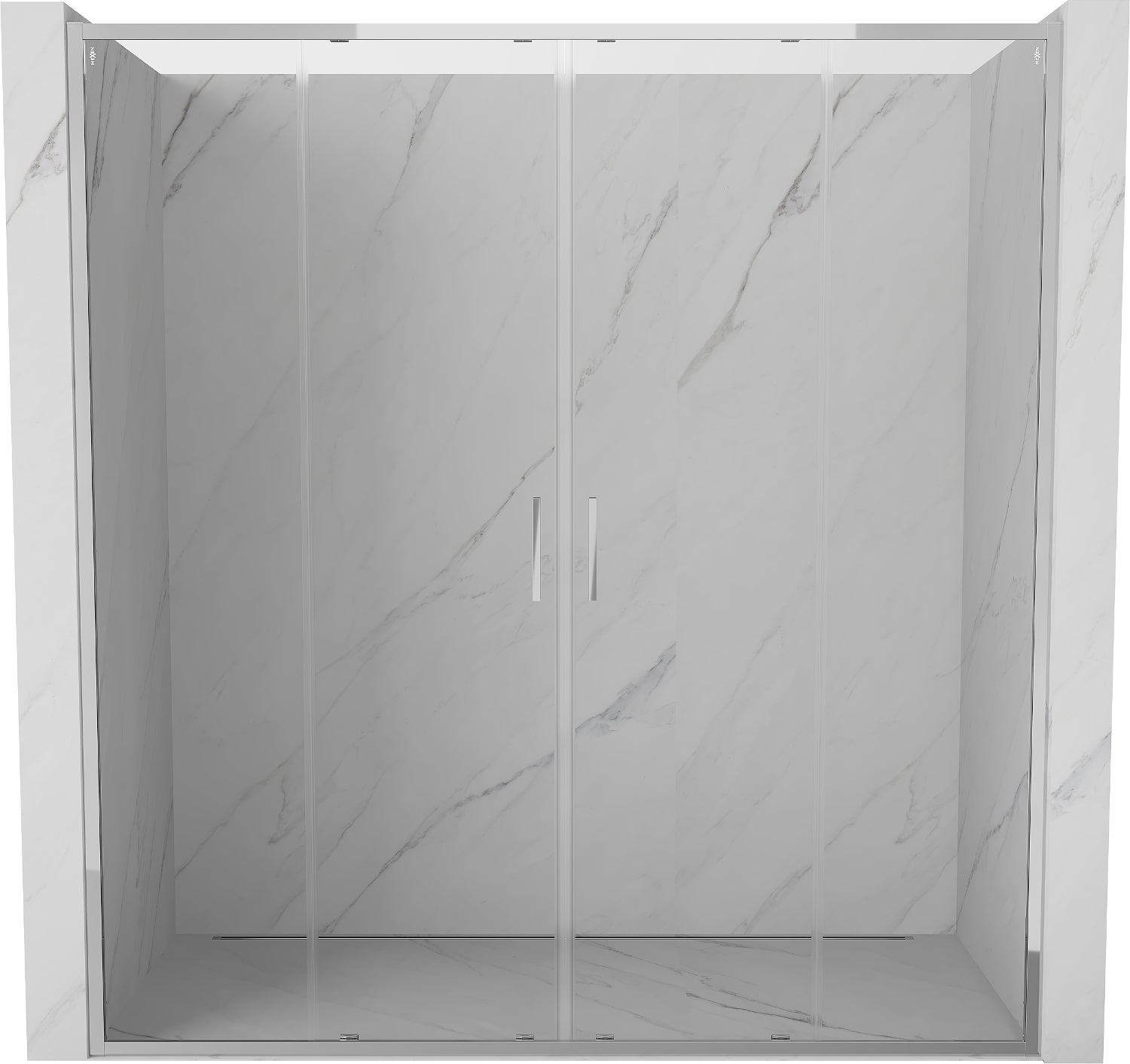 Mexen Exo drzwi prysznicowe podwójne rozsuwane 180 cm, transparent, chrom - 8152-180-000-01-00