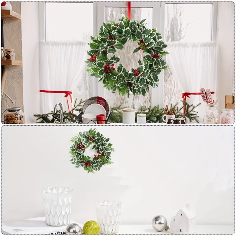 Ghirlanda natalizia, decorazione natalizia, ghirlanda per porta d'ingresso, ghirlanda natalizia da appendere, decorazione per feste di Natale - 42 cm - 5