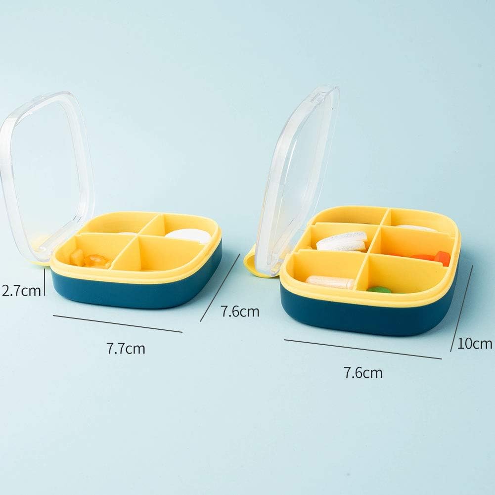 2 singoli Portapillole trasparente con scomparti, portatile, grande capacità con scomparto profondo Dispenser (6 griglie, grigio) - 2