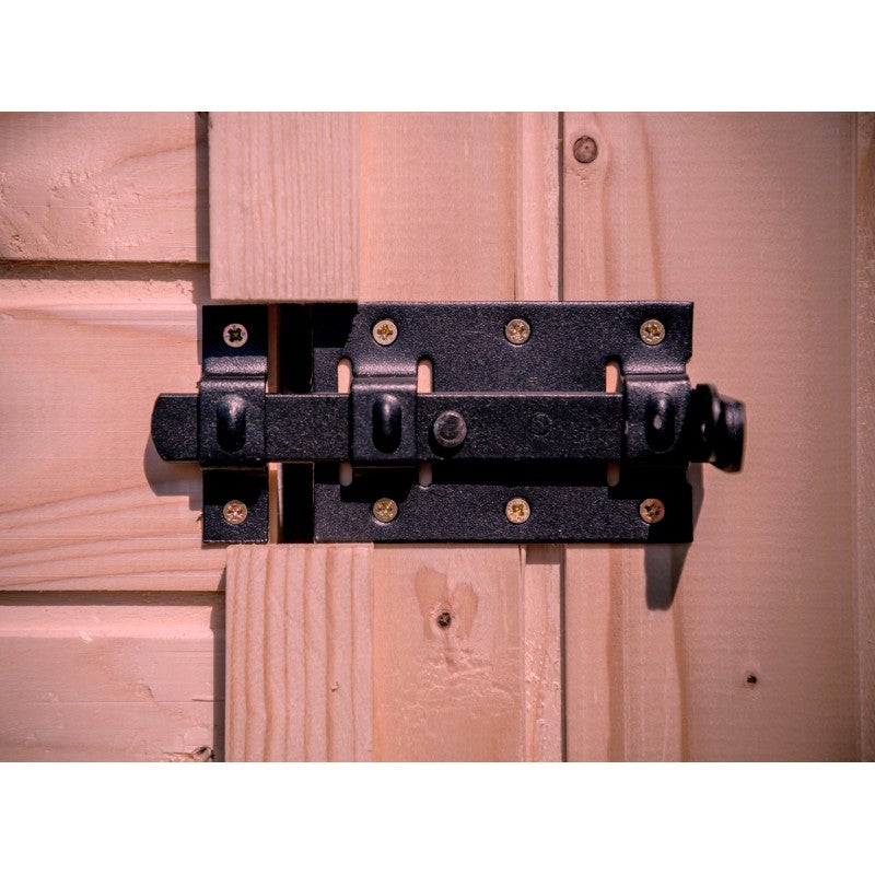 Abri de jardin en bois massif, parois de 28 mm – 200 x 200 cm – toit bitumineux et porte-fenêtre – DU2020.02N Foresta - 4