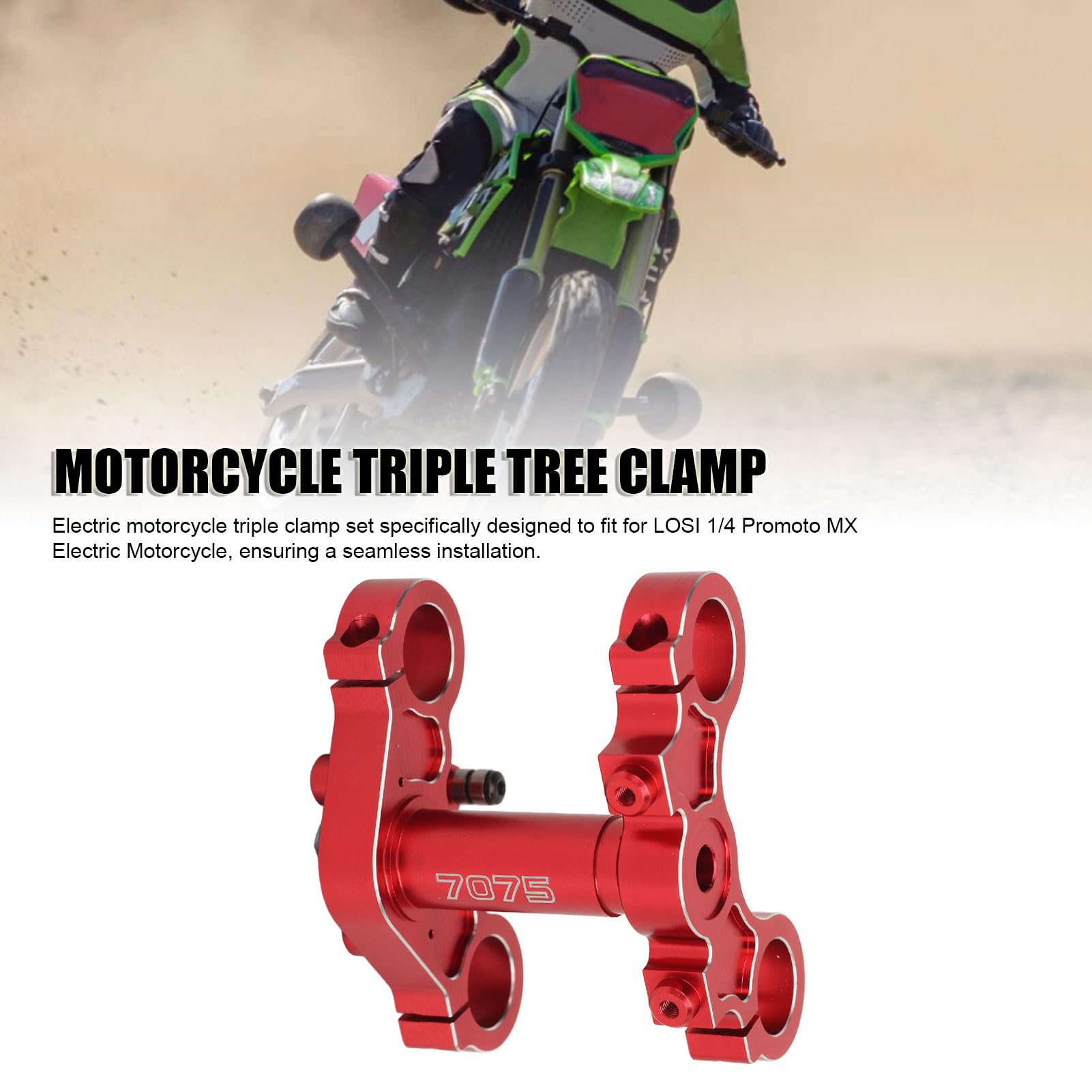 Set di ammortizzatori tripli per motociclette elettriche in alluminio per LOSI Promoto MX (rosso) - 8