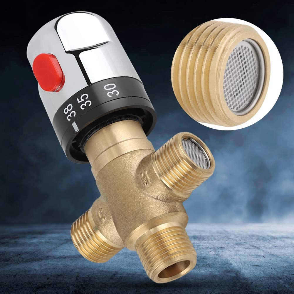 Mitigeur thermostatique,mitigeur thermostatique en laiton massif à 3 voies Robinet de réglage de la température pour système de douche - 6
