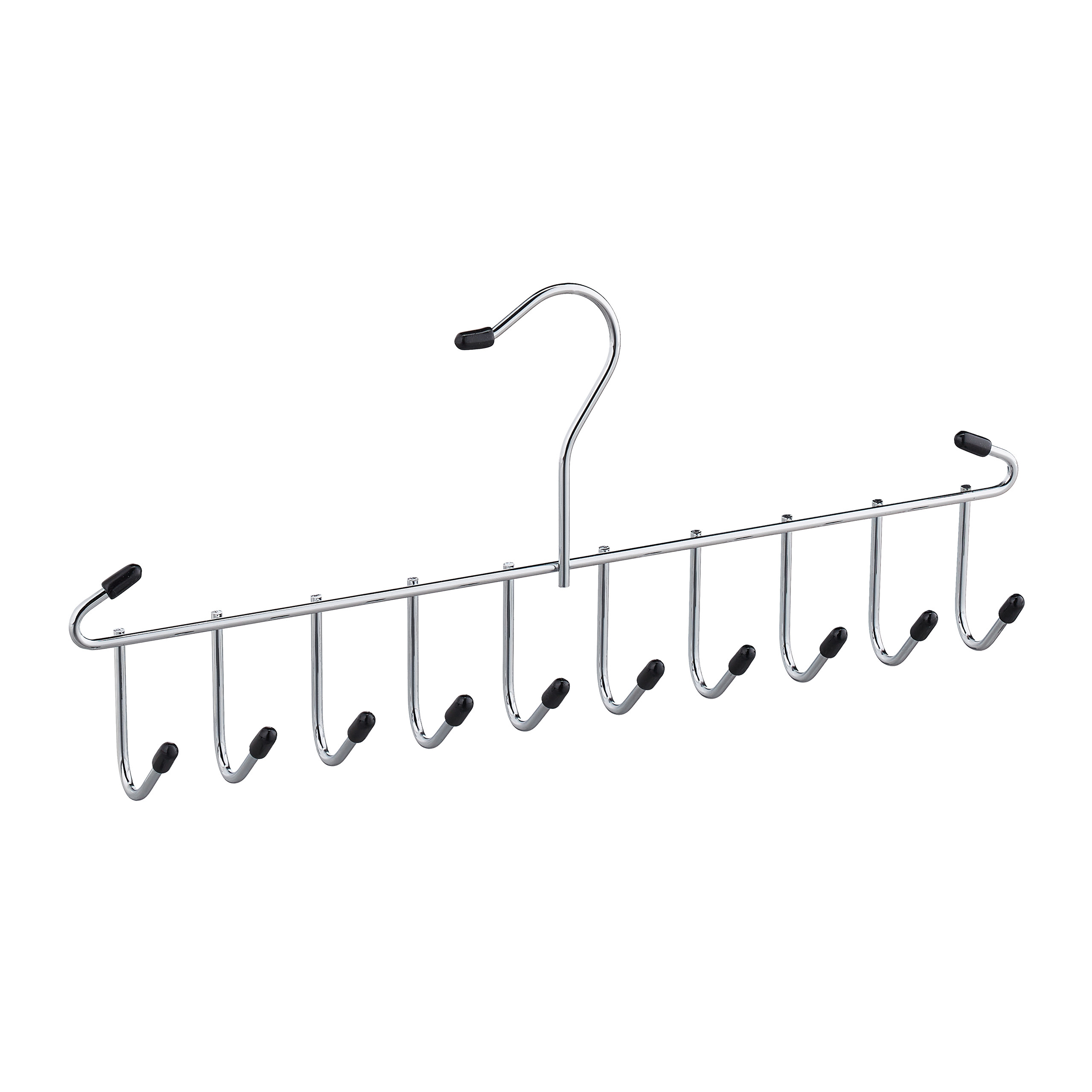 Porte-ceintures lot de 10 cintre cravates,ceintures, foulard, métal, peu encombrant, pour armoire ,12 crochets, argenté - 8