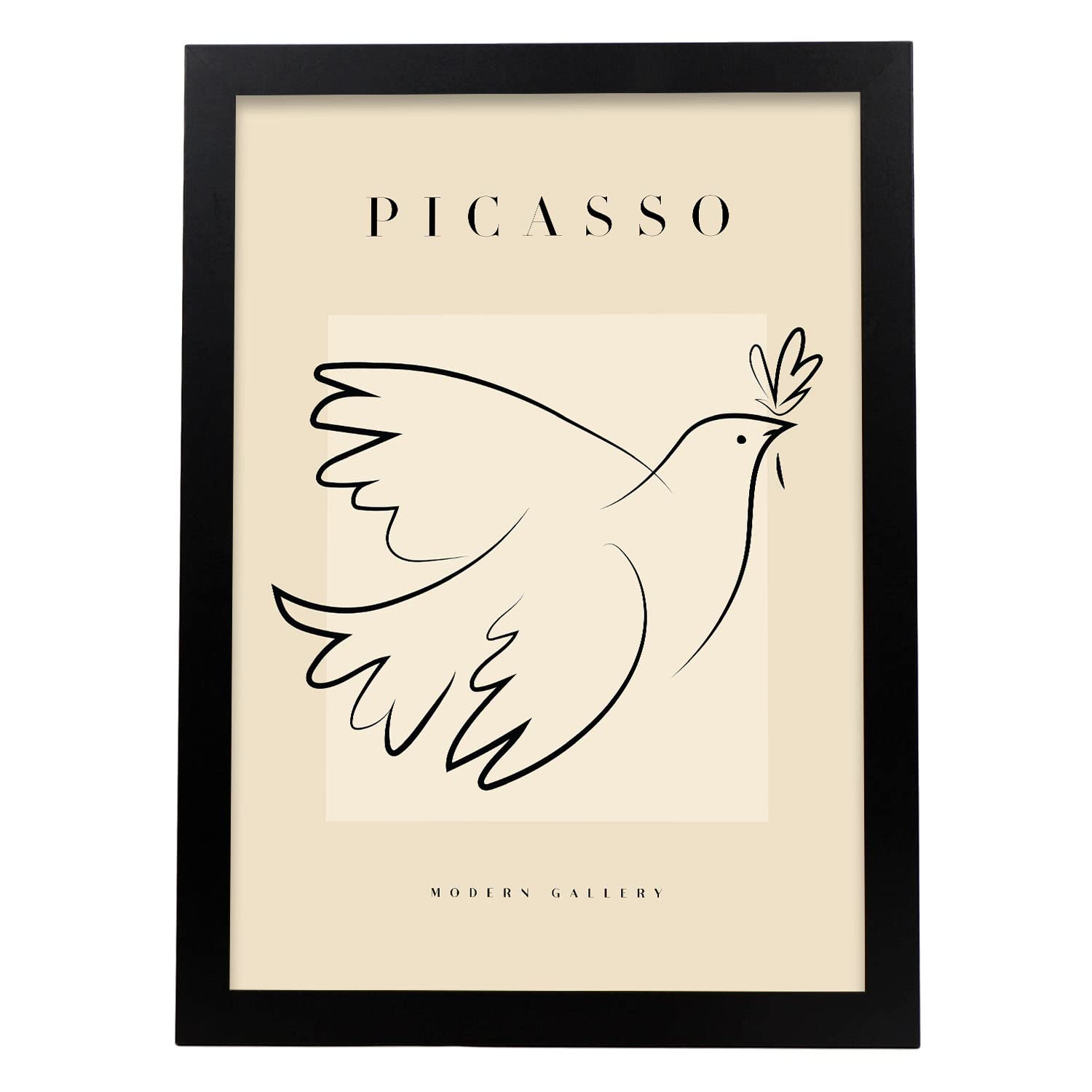 Nacnic póster de colección picasso 47 ilustraciones en estilo exhibición de arte surrealismo y cubismo para la tamaño a3 con marco negro