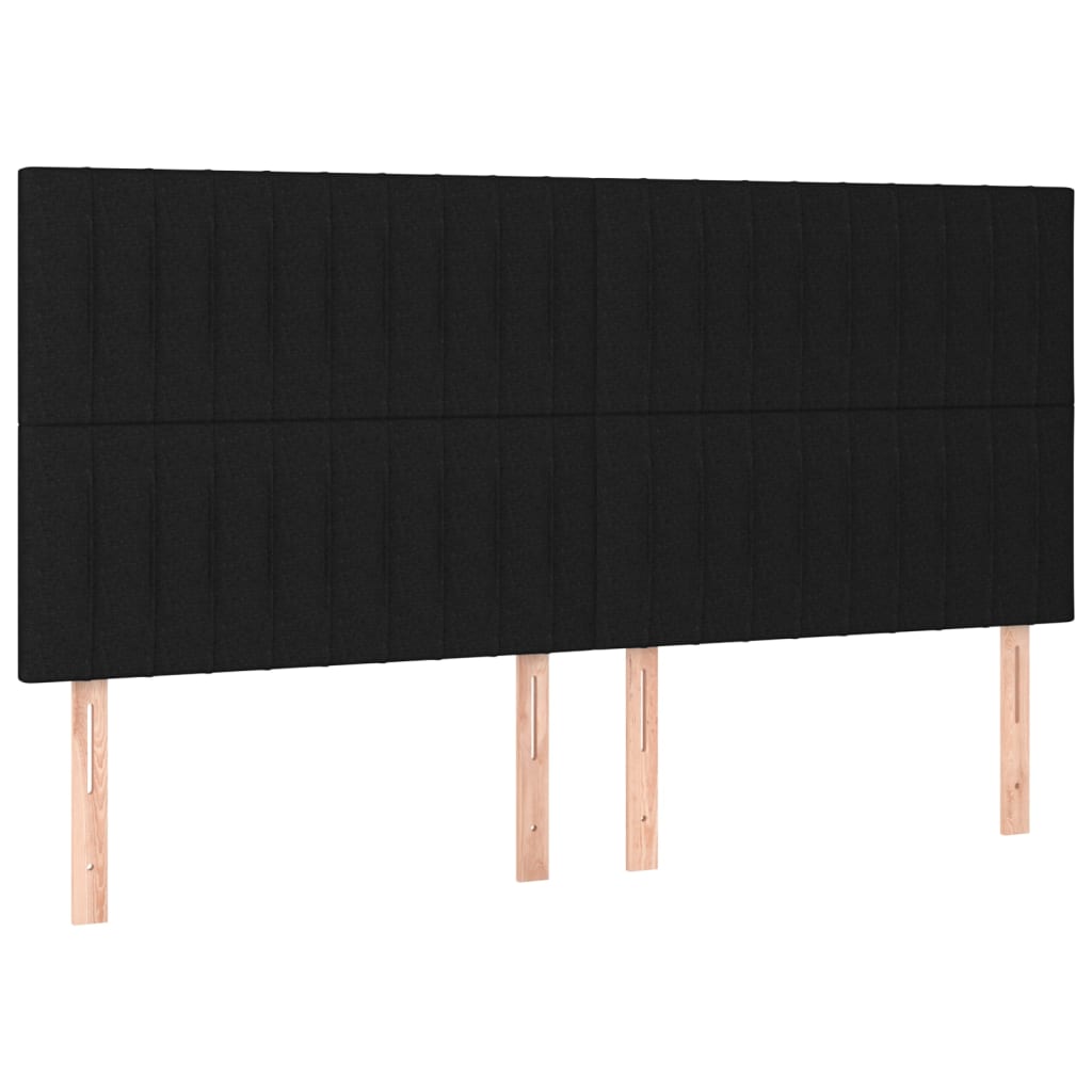 Maison Exclusive - Sommier à lattes de lit et matelas et LED Noir 200x200 cm Tissu - 7