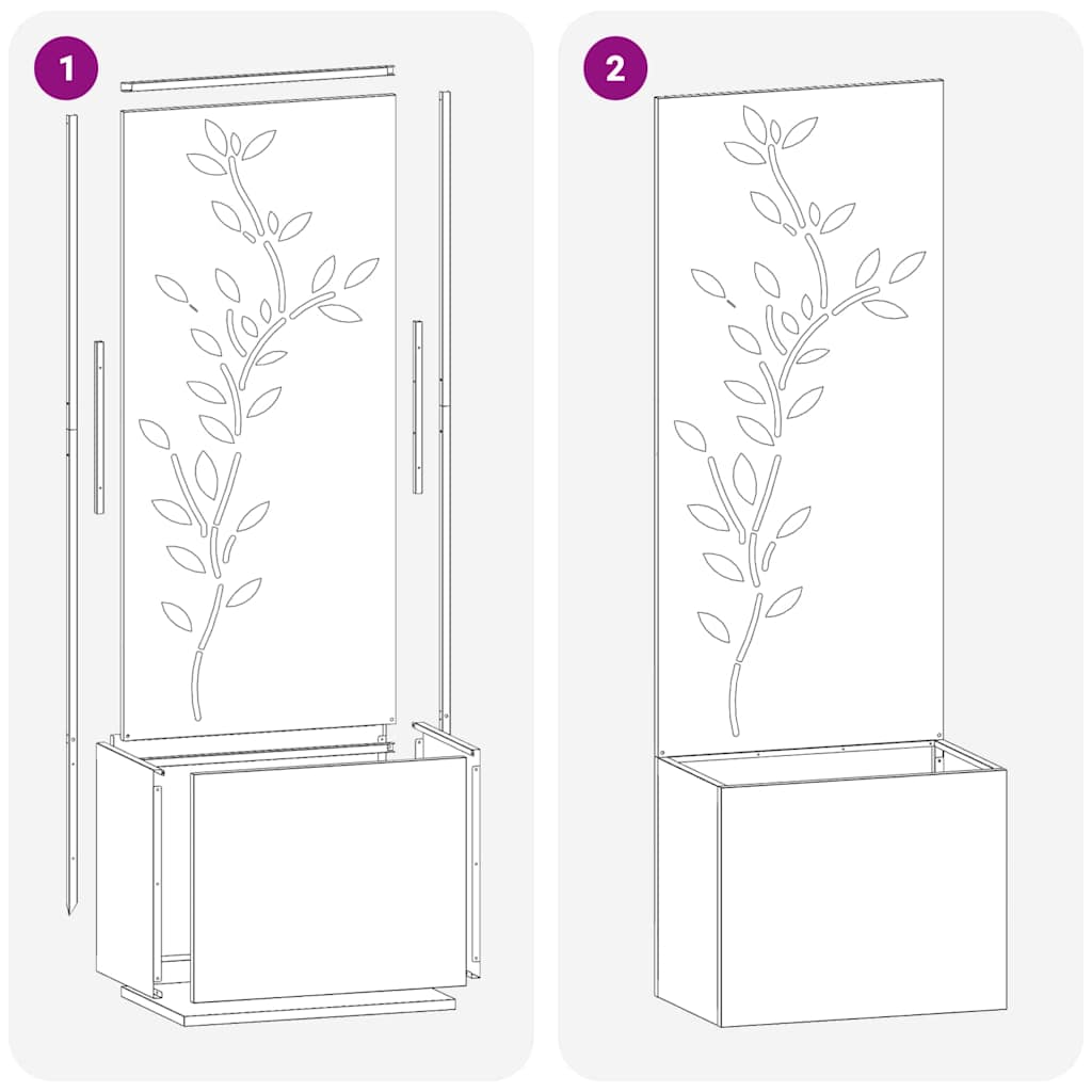 Écran de confidentialité de jardin Floral Noir 50 x 32 x 150 cm vidaXL - 9