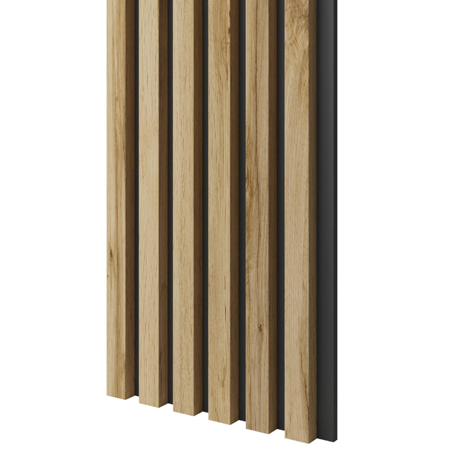 Lamele slim na czarnej płycie MDF LAMELE3D - Dąb Wotan
