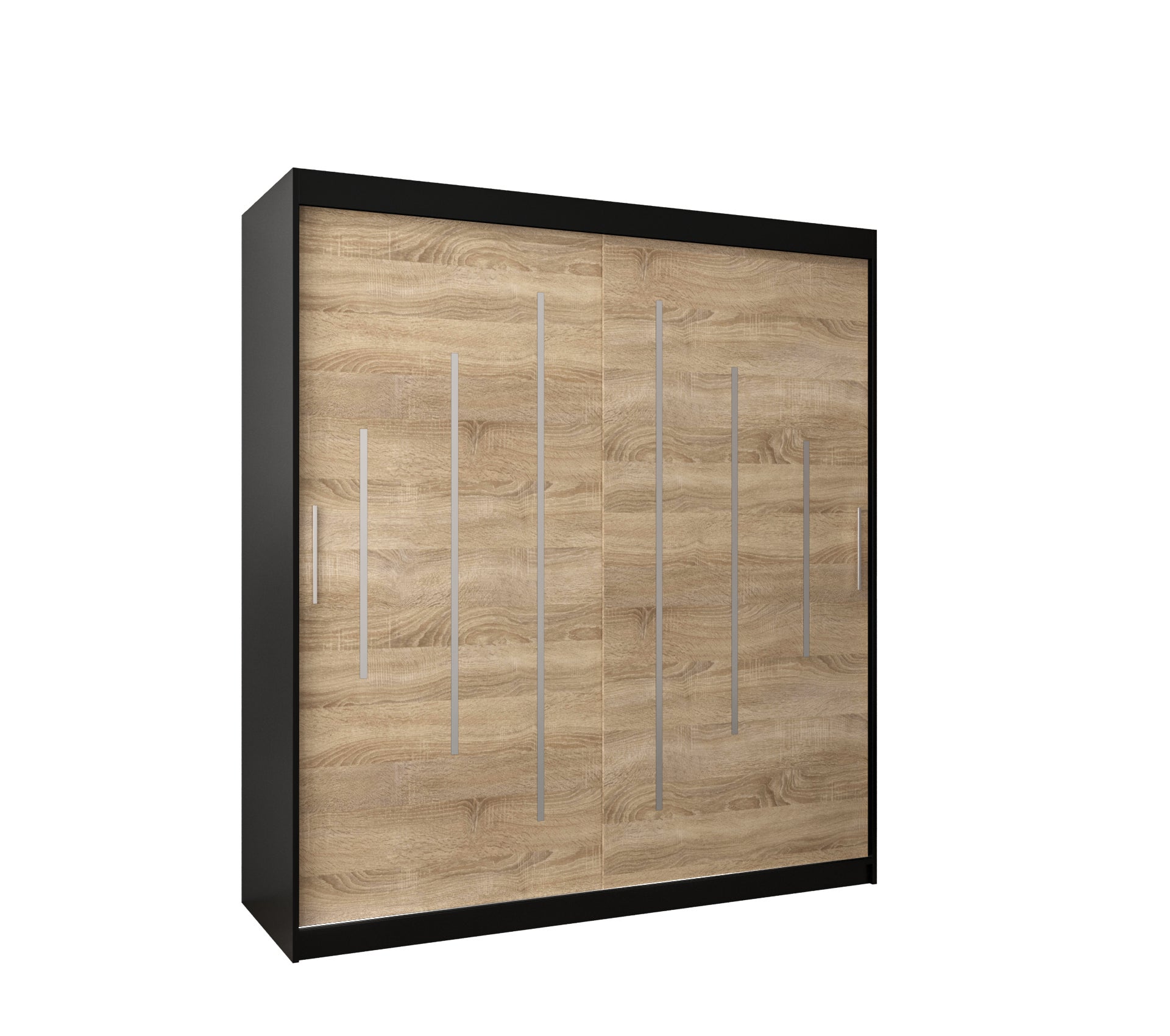 Szafa przesuwna garderoba York 180 x 62 x 200 cm Czarny + Sonoma - Abiks Meble