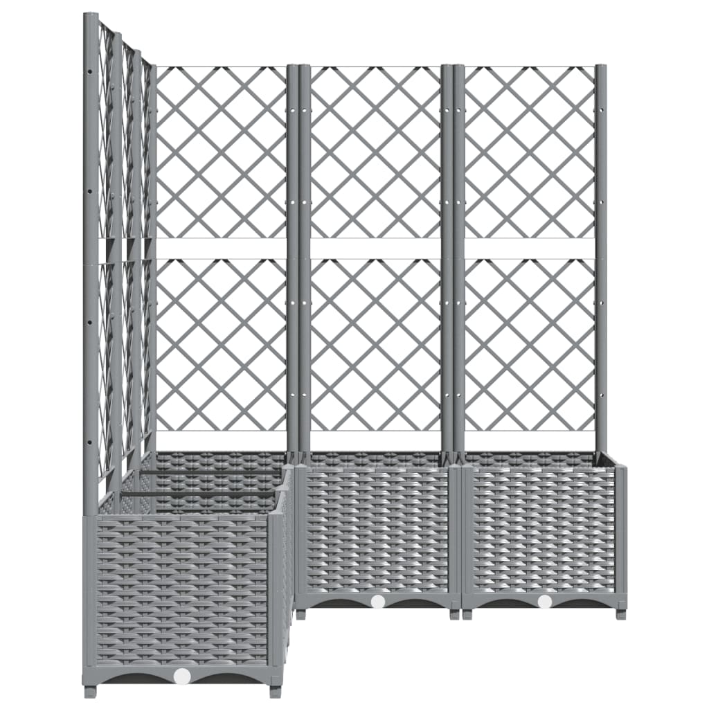 Maison Exclusive - Vaso/floreira jardim c/ treliça 120x120x136 cm PP cinza-claro - 5
