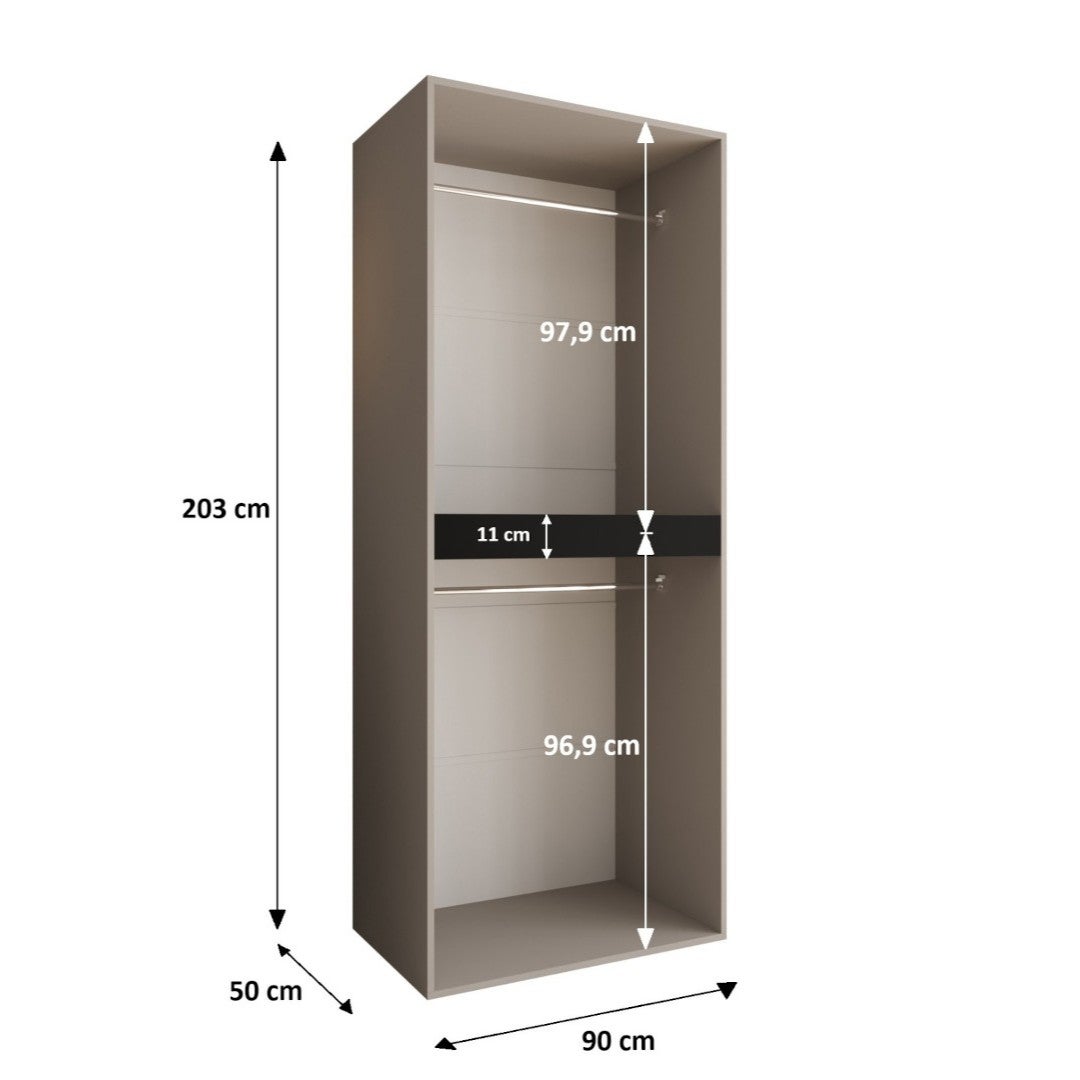 Szafa uchylna otwierana SALSA 270 x 52 x 203 cm kaszmir Abiks Meble - 5