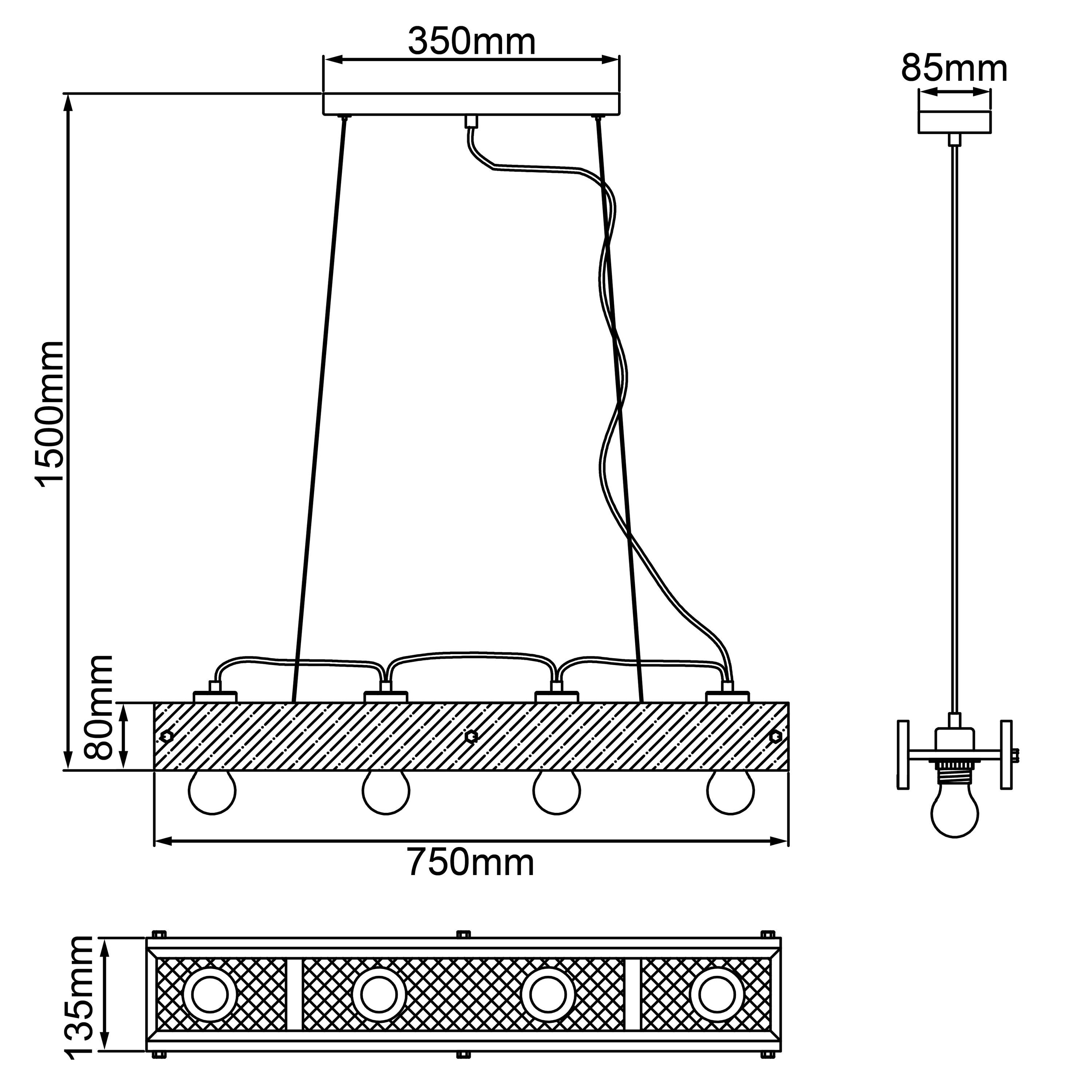 Lampa Brilliant Spot bar LED Marty 2 żarówki piaskowy czarny metal czarny 2x GU10, 10 W, żarówki LED w zestawie i wymienne - 7