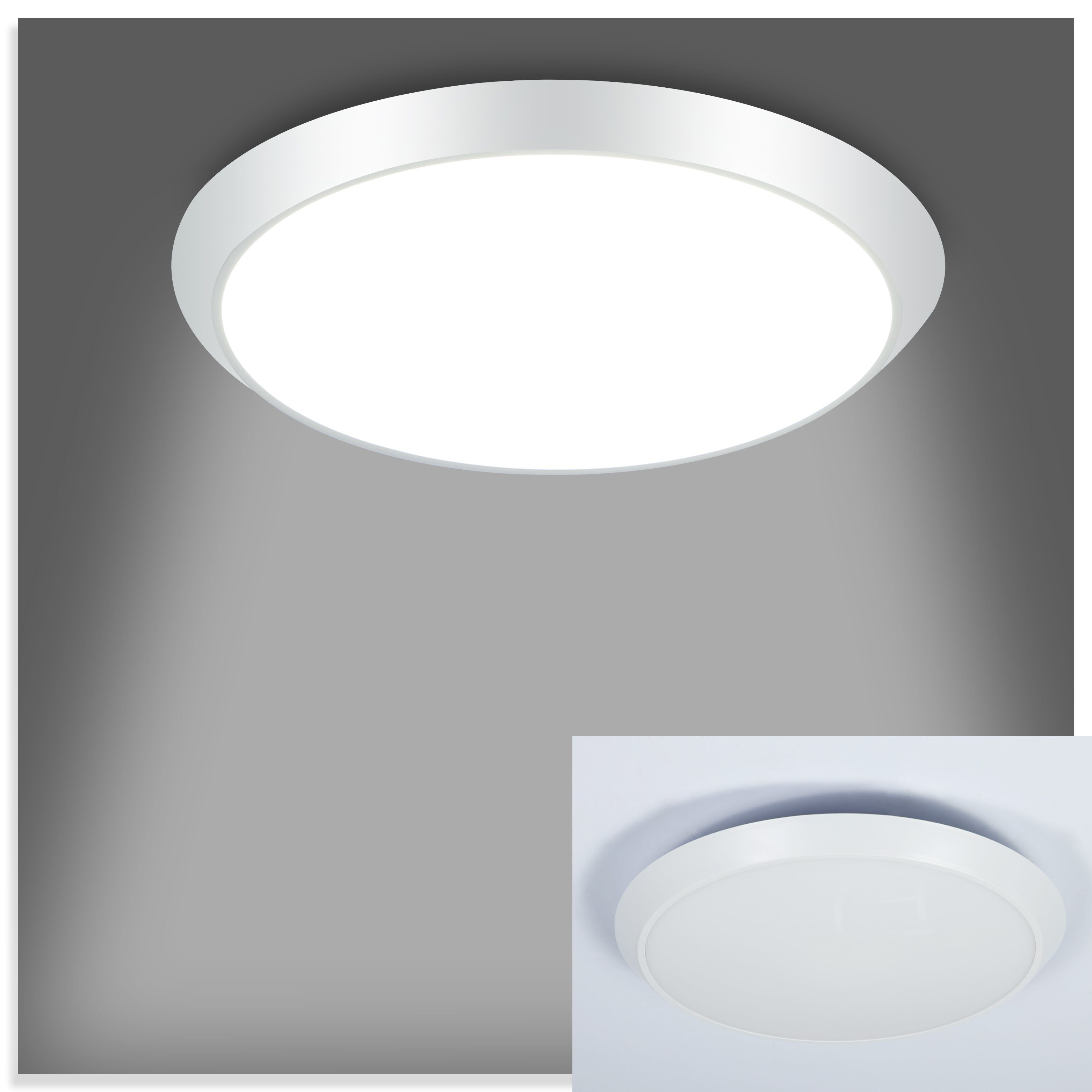 ZMH Lampa sufitowa LED z czujnikiem ruchu, do użytku wewnątrz, 15 W, do korytarza, 4000 K - 6