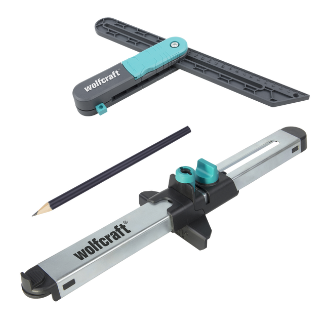 Kit Fausse Équerre avec Trusquin et Copieur Parrallèle, pour Sols Vinyles et Stratifié - wolfcraft 8660000