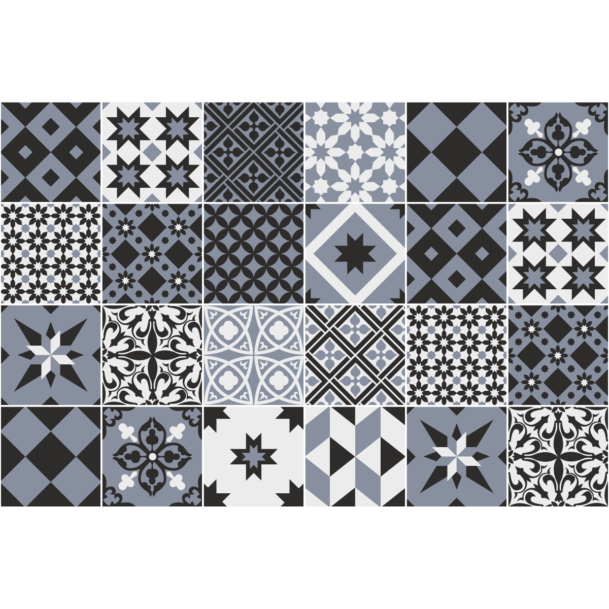 24 adesivi piastrelle di cemento azulejos ronaldo - Sticker adesivo - adesivi murali - 24stickers20x20cm - 2