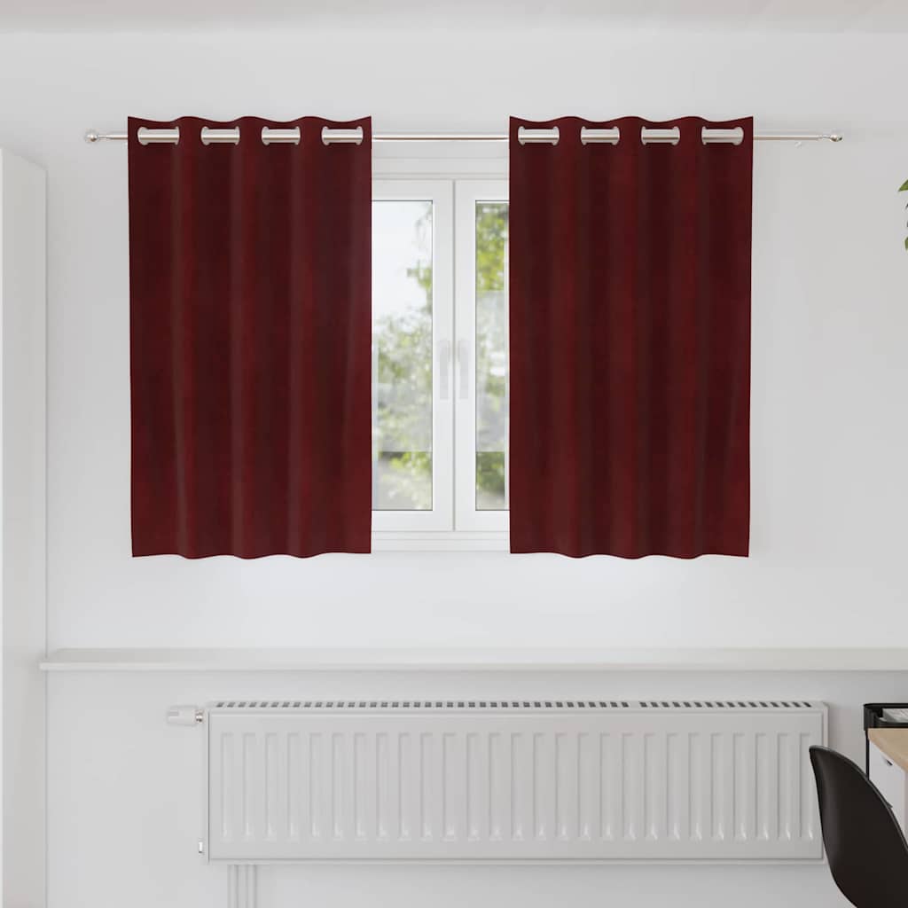 Rideaux Rouges Bordeaux Clair Maison Exclusive - Rideaux 2 pcs Rouge bordeaux 140 x 140 cm Velours ...