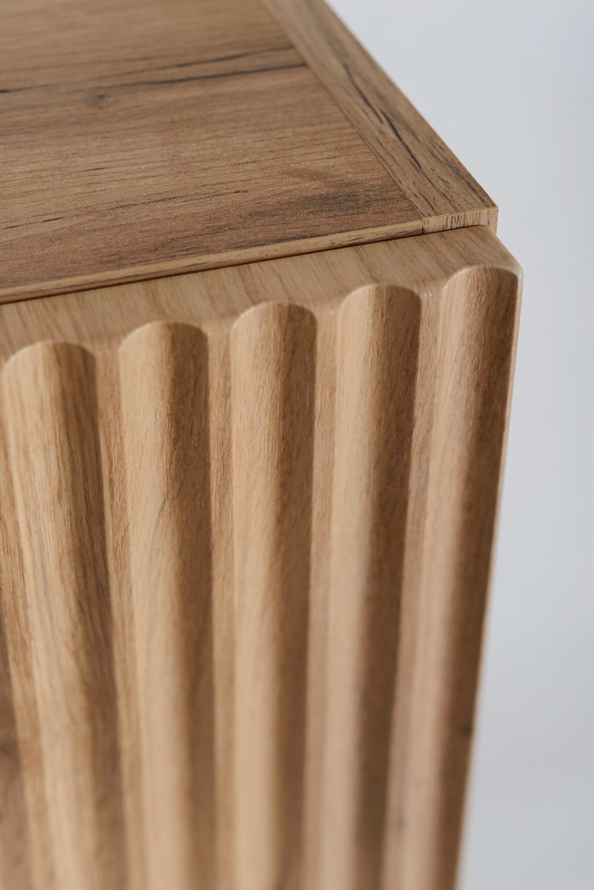 Meuble colonne de salle de bain suspendu VENA chêne 36 x 136 cm - 9