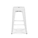 Lot de 4 tabourets de bar en métal blanc mat style industriel - Hauteur ...