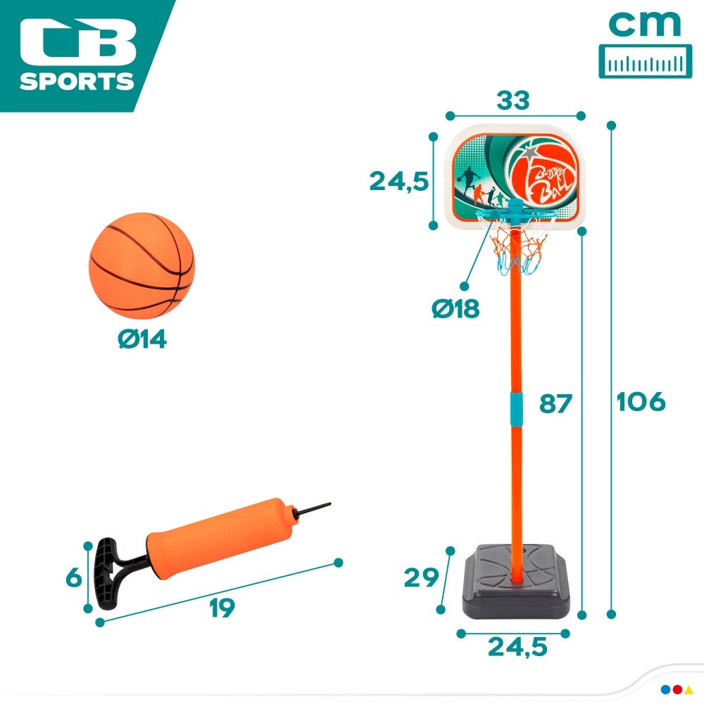 Cesta de basquete infantil com bola CB Toys - 6